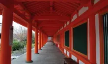 Red and white walls of sanjusangendo