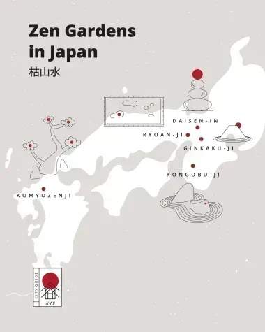map of the zen gardens in Japan