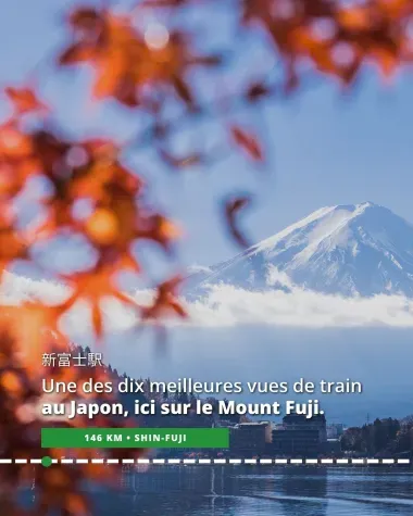 Shin-Fuji, une des dix meilleures vues de train au Japon sur le Mount Fuji