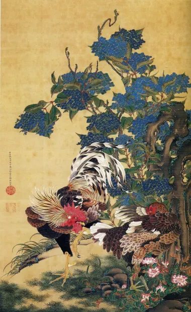 L'artisite Jakuchu (XVIIIe siècle) peint les hortensias