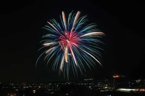 Fireworks over the Uji River