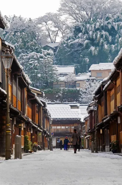 El barrio Higashi bajo la nieve.