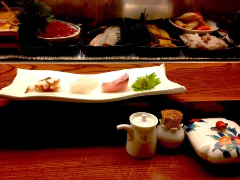 The sushi restaurant Gou, Fukuoka.