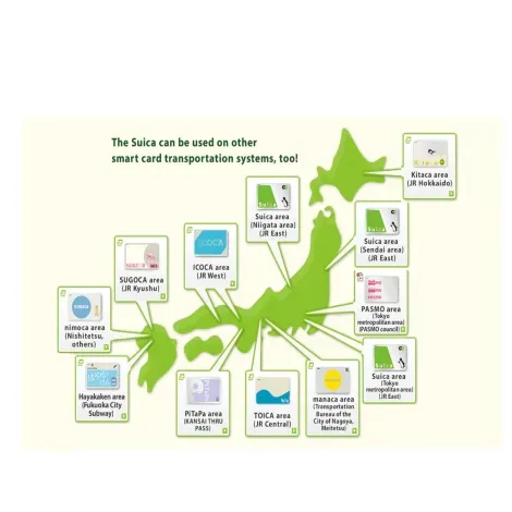 Depuis 2013, la carte Suica est compatible dans toutes les régions du Japon.