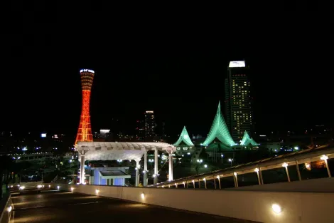 Les lumières du parc Meriken de Kobe.