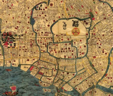 Carte d'Edo en 1840
