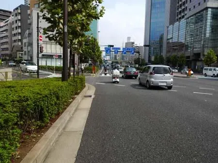 Tokio no tiene canales dedicados a las bicicletas. A veces tampoco aceras. Así que tendrás que ir por la calle, con mucho cuidado.