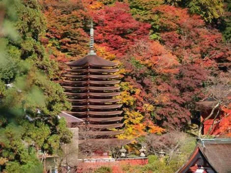 La pagode à 13 étages de Tanzan en automne, à Asuka