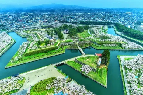 La forteresse Goryokaku vue depuis sa tour