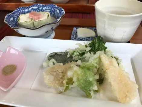Tempura inspirado en la comida Shojin Ryori.