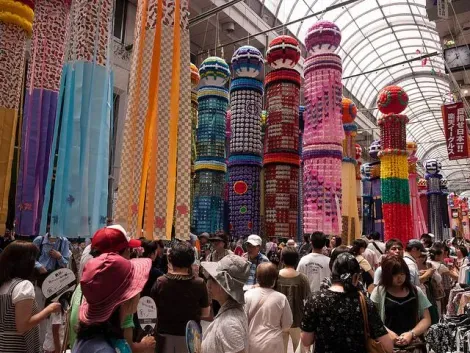 The decorations of the Tanabata festival (Sendai)