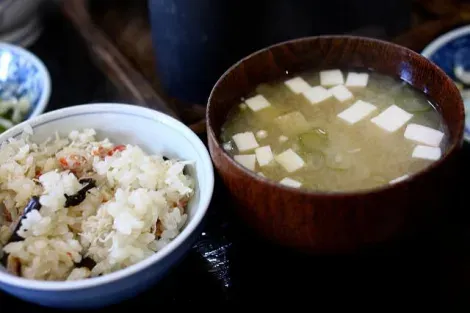 Soupe miso et riz