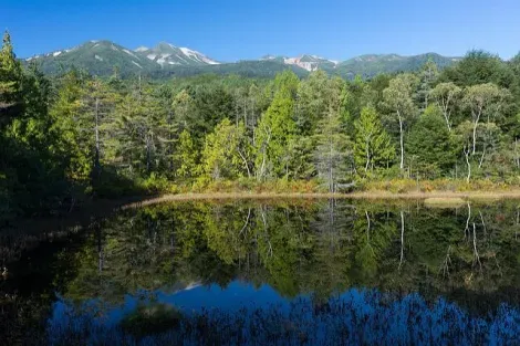 L'étang Ushidome-ike au mont Norikura