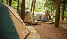 Tenda di un camping giapponese.