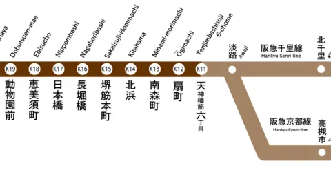 Sakaisuji Line Map Sakaisuji Line Map