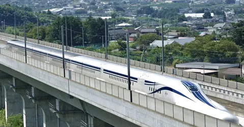 Maglev train on the Chuo Shinkansen Line, Japan Maglev train on the Chuo Shinkansen Line, Japan