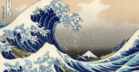 La Grande Vague de Kanagawa, l'une des "Trente-six vues du Mont Fuji", du peintre japonais Katsushika Hokusai 