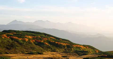 Coucher de soleil dans le parc Daisetsuzan à Hokkaido.