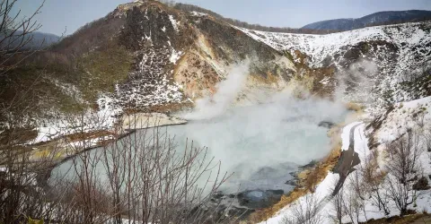 Natural hot springs in Noribetsu, Hokkaido