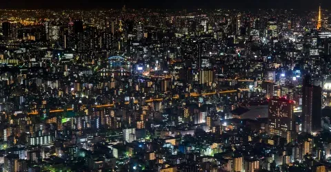 Vue de nuit depuis la Tokyo SkyTree