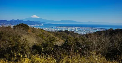 La magnifique vue sur la baie de Shizuoka